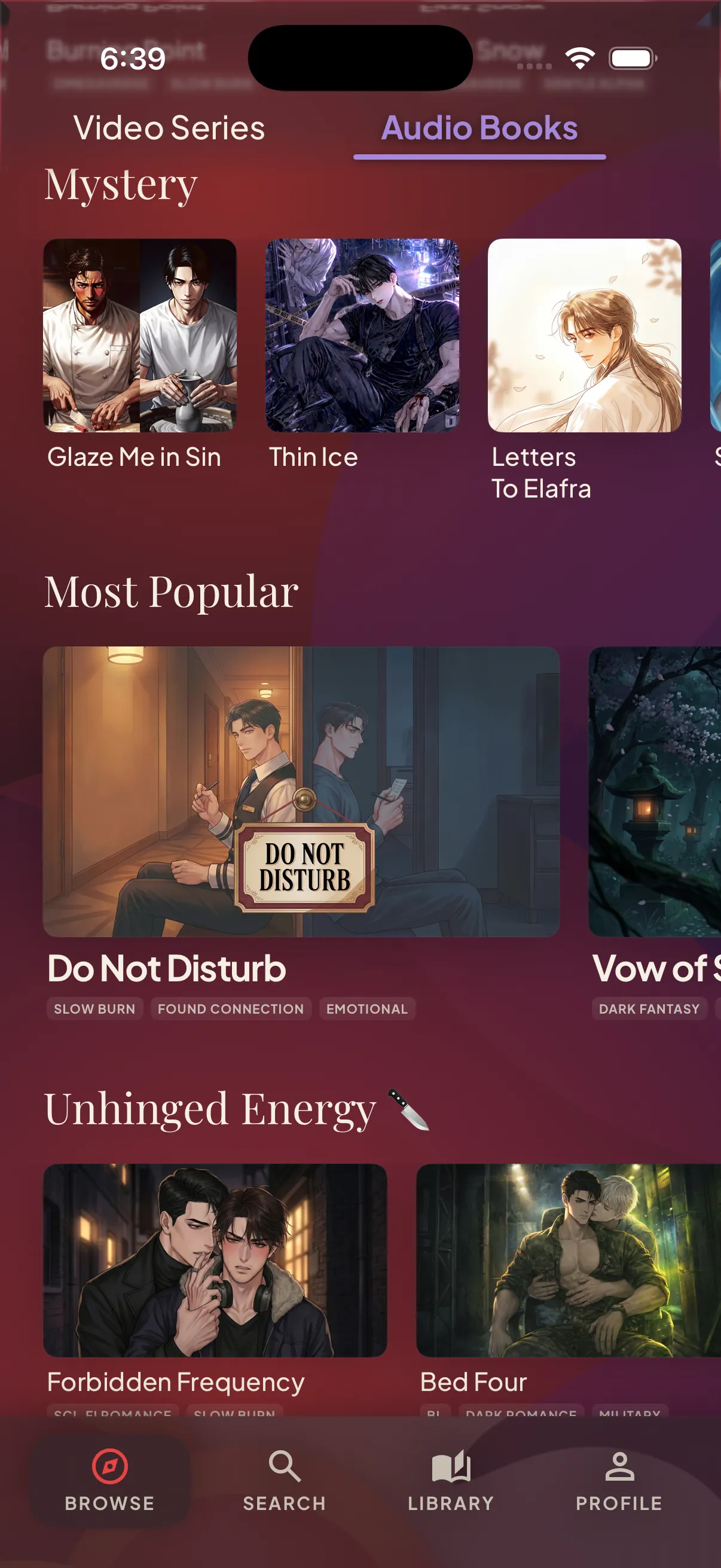 Browsing BL audiobook categories